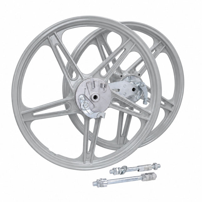 Fast Arrow 17 inch vijfspaaks wielset voor Peugeot 103/103 SPX, grijs