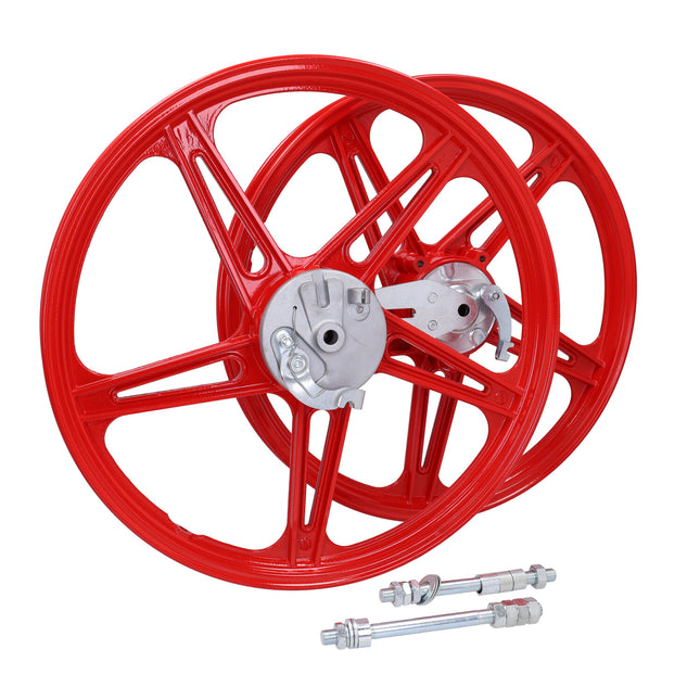 Fast Arrow 17 inch vijfspaaks wielset voor Peugeot 103/103 SPX, rood