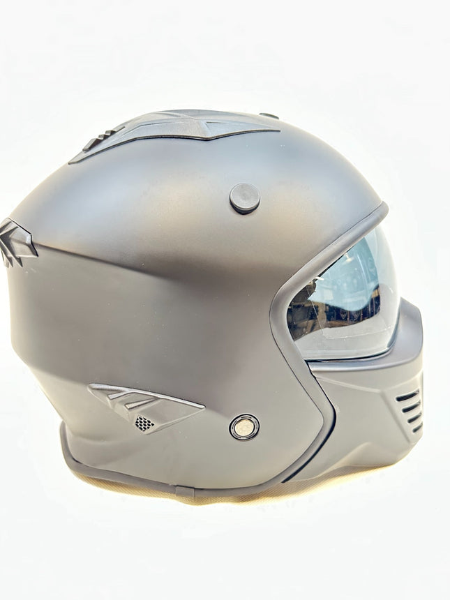 Vito Bruzano Jethelm - Motorhelm - Mat Zwart