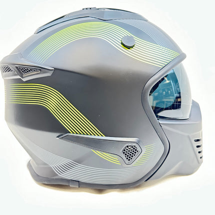Vito Bruzano Jethelm - Motorhelm - Mat Zwart + Fluor