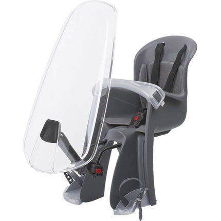 Siège enfant avant Polisport Bilby Junior avec pare-brise noir/gris