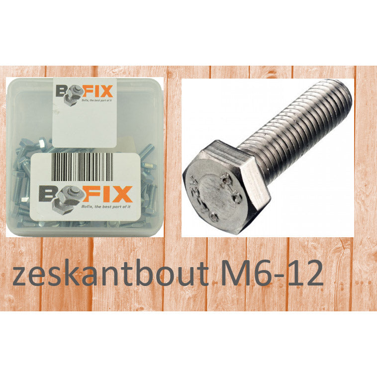 Bofix zeskantbout M6x12 (50st)