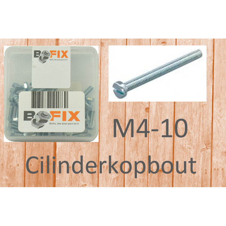 Bofix cilinderkopbout M4x10 verzinkt (50st)