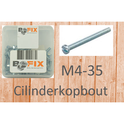 Bofix vis à six pans creux M4x35 zinguée (50 pièces)