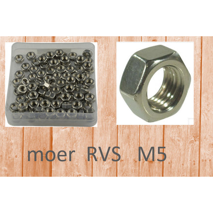 Bofix nut M5 stainless steel (100 pcs)