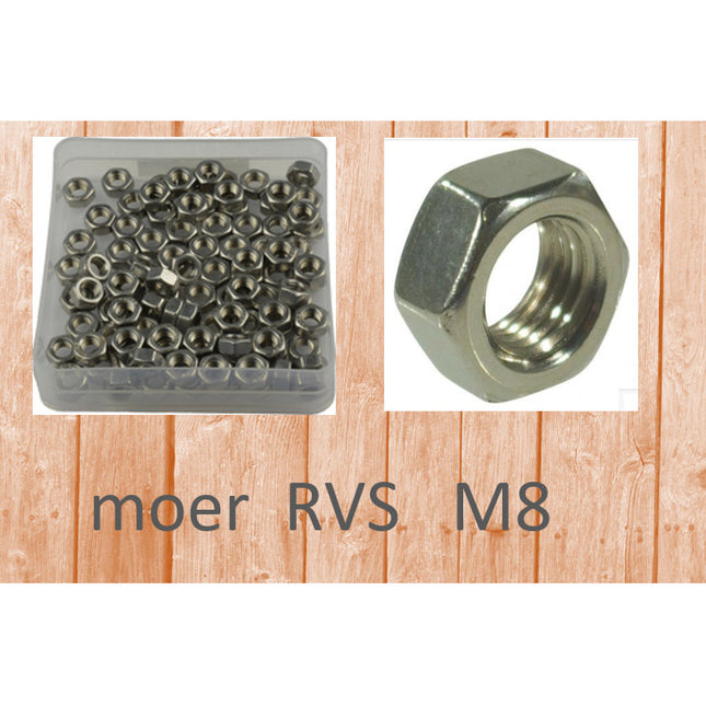 Bofix moer M8 RVS (50st)