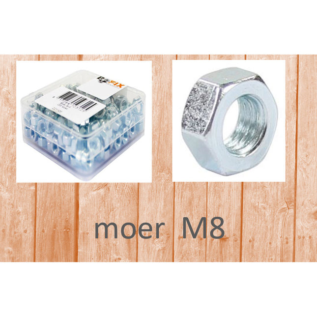 Bofix moer M8 verzinkt (100st)