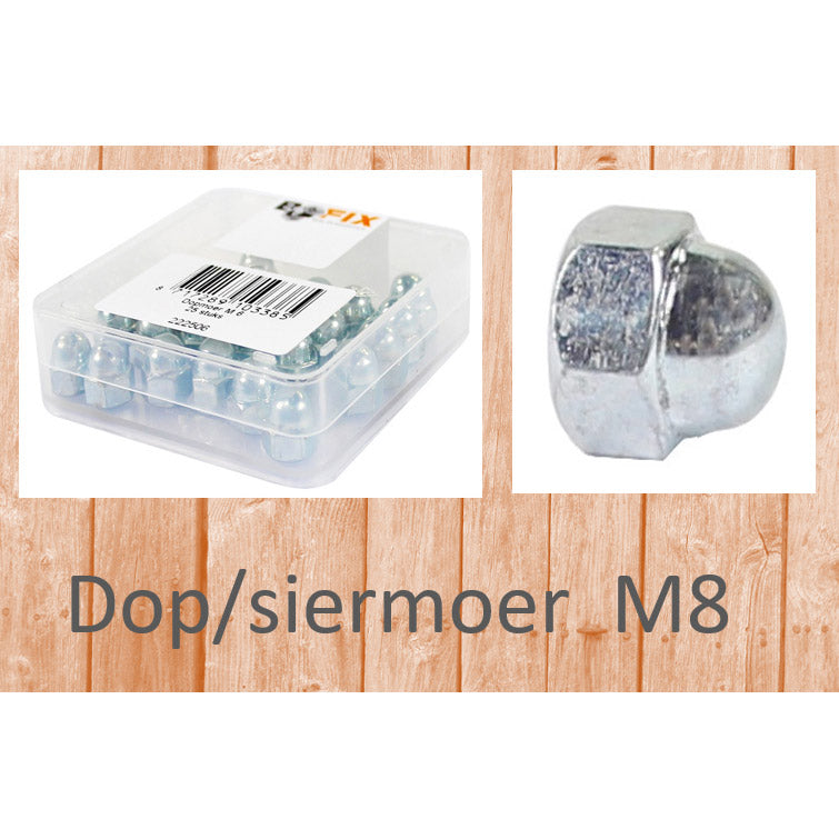 Bofix dop/siermoer M8 verzinkt (25st)
