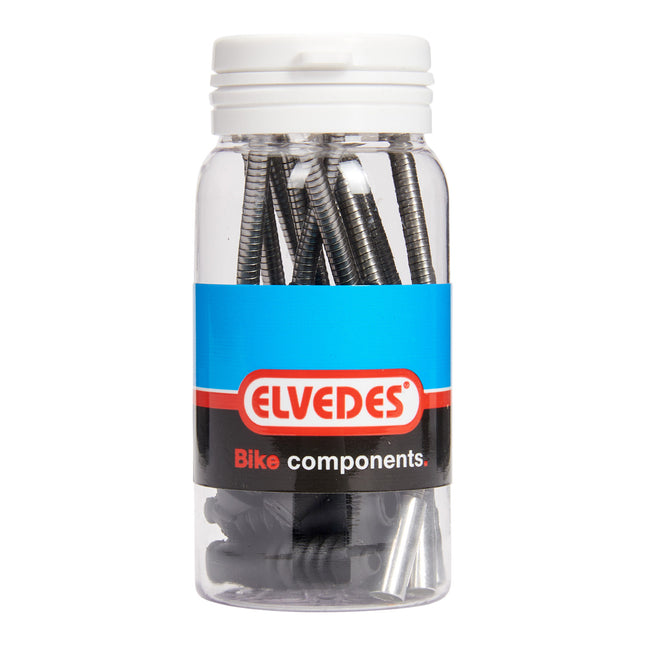 Elvedes V-brake kabelbocht 130 5mm RVS+rubber(10x) ELV2012032