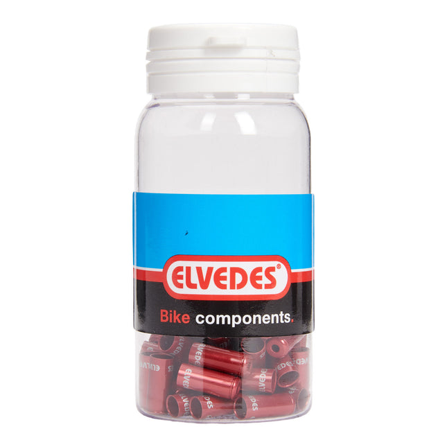 Elvedes embout de gaine 5mm étanche rouge (50x) alu. ELV2012004