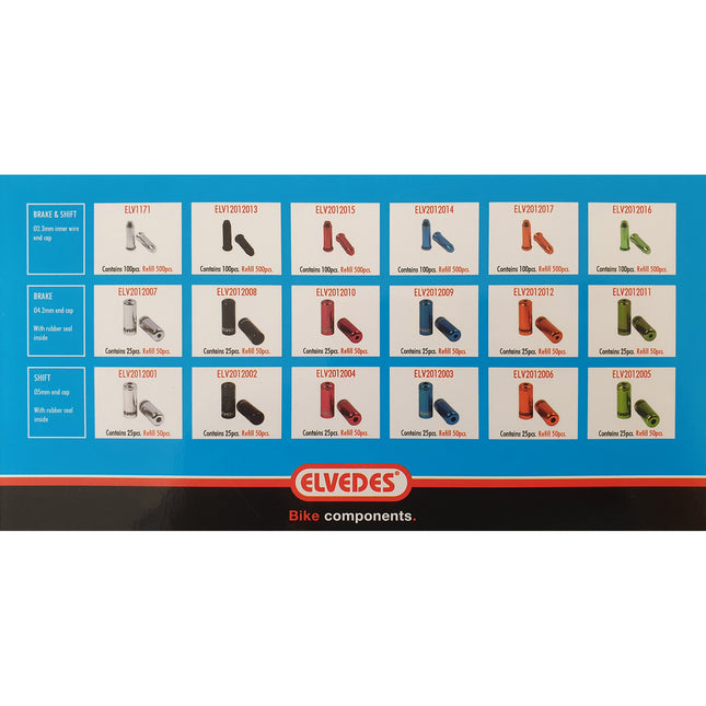 Elvedes Boîte d'assortiment de capuchons de protection de câbles / embouts de câble
