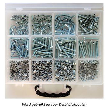 Bofix assortimentsdoos 12 vaks flensbouten en moeren