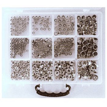 Bofix assortment box 12 compartments lock nut and flange nut