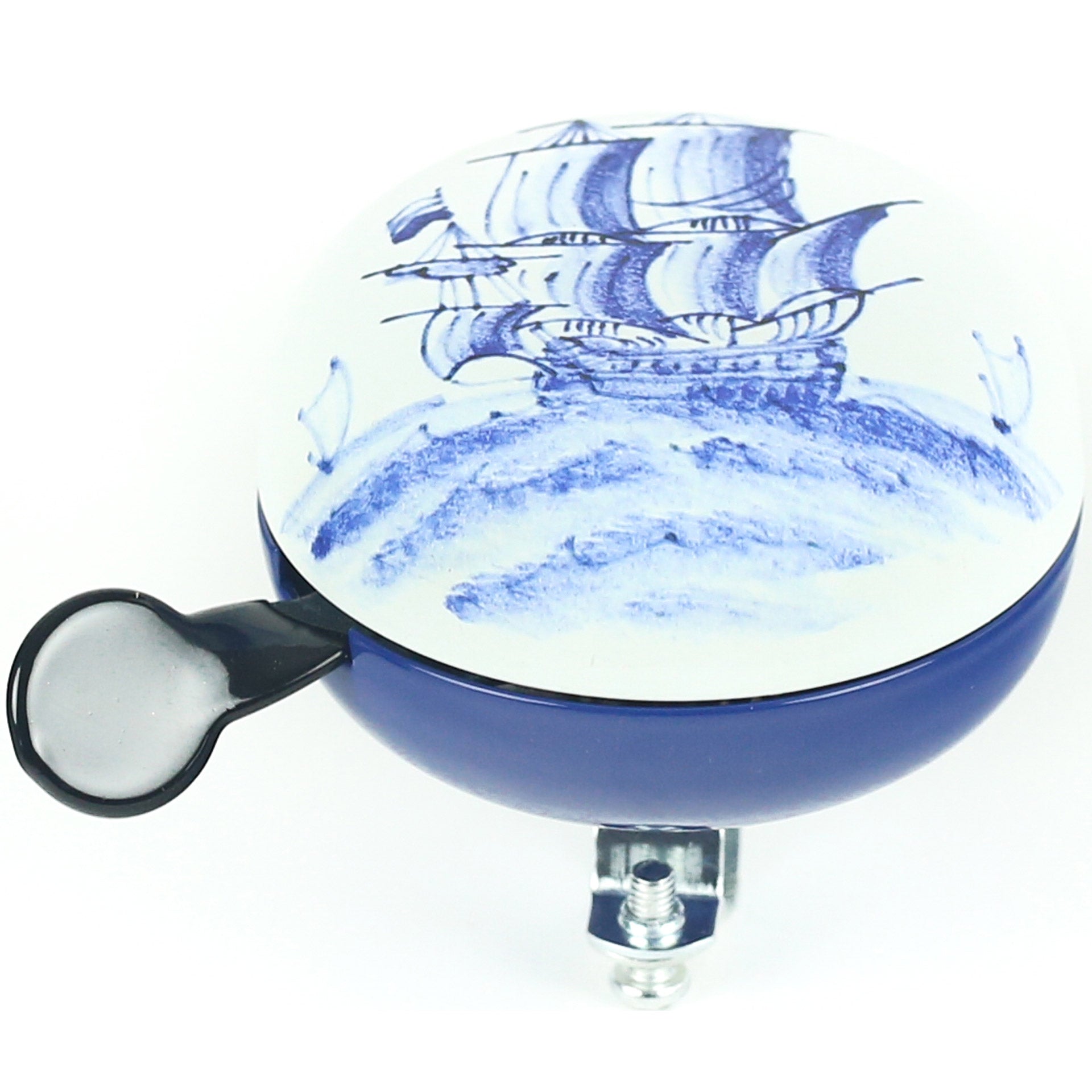 Bel Ding-Dong Delfts blauw zeilboot mat op kaart 4287