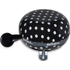 Basil Big Bell Polkadot 80mm ding dong black/white 50397