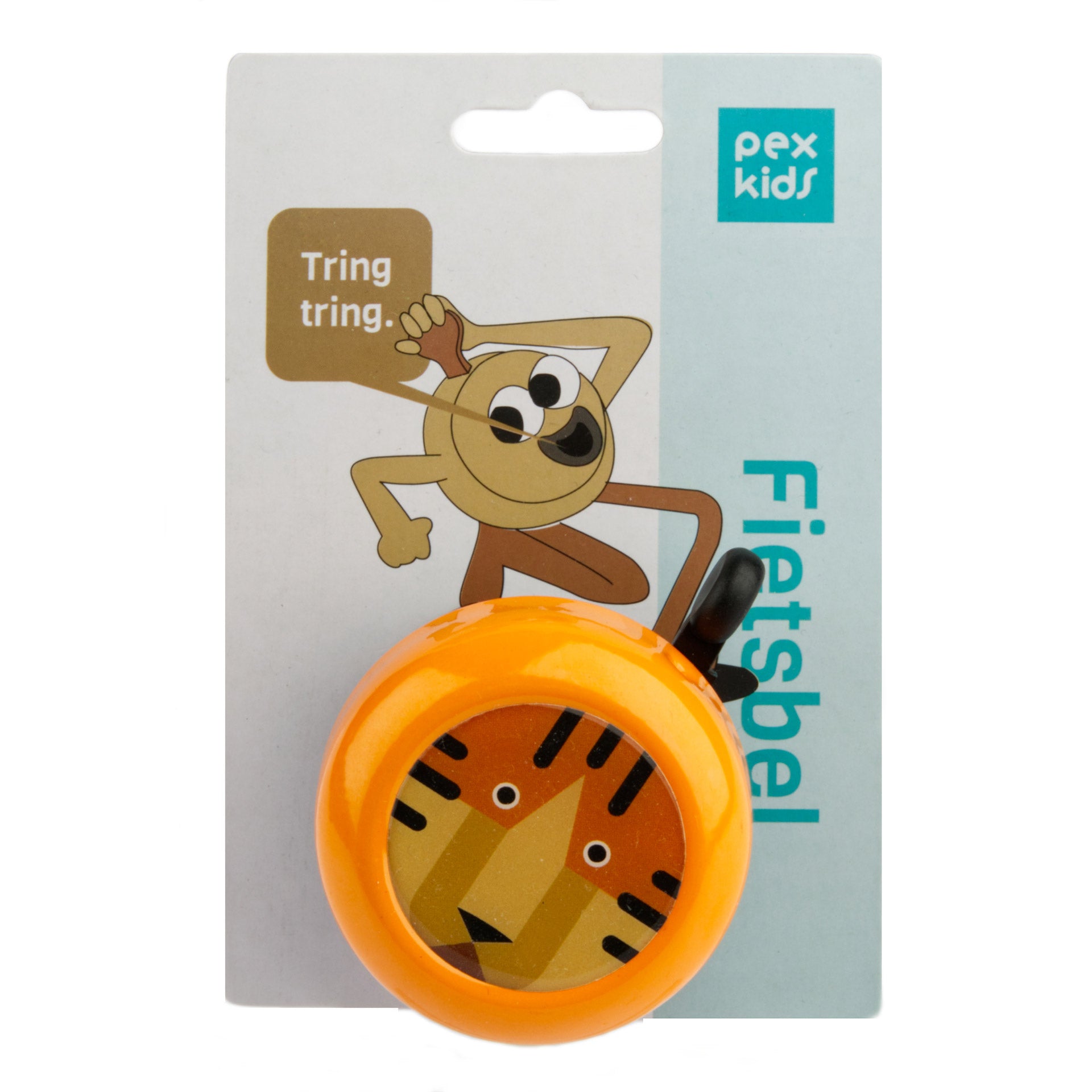 PexKids fietsbel Tiger bruin-zwart