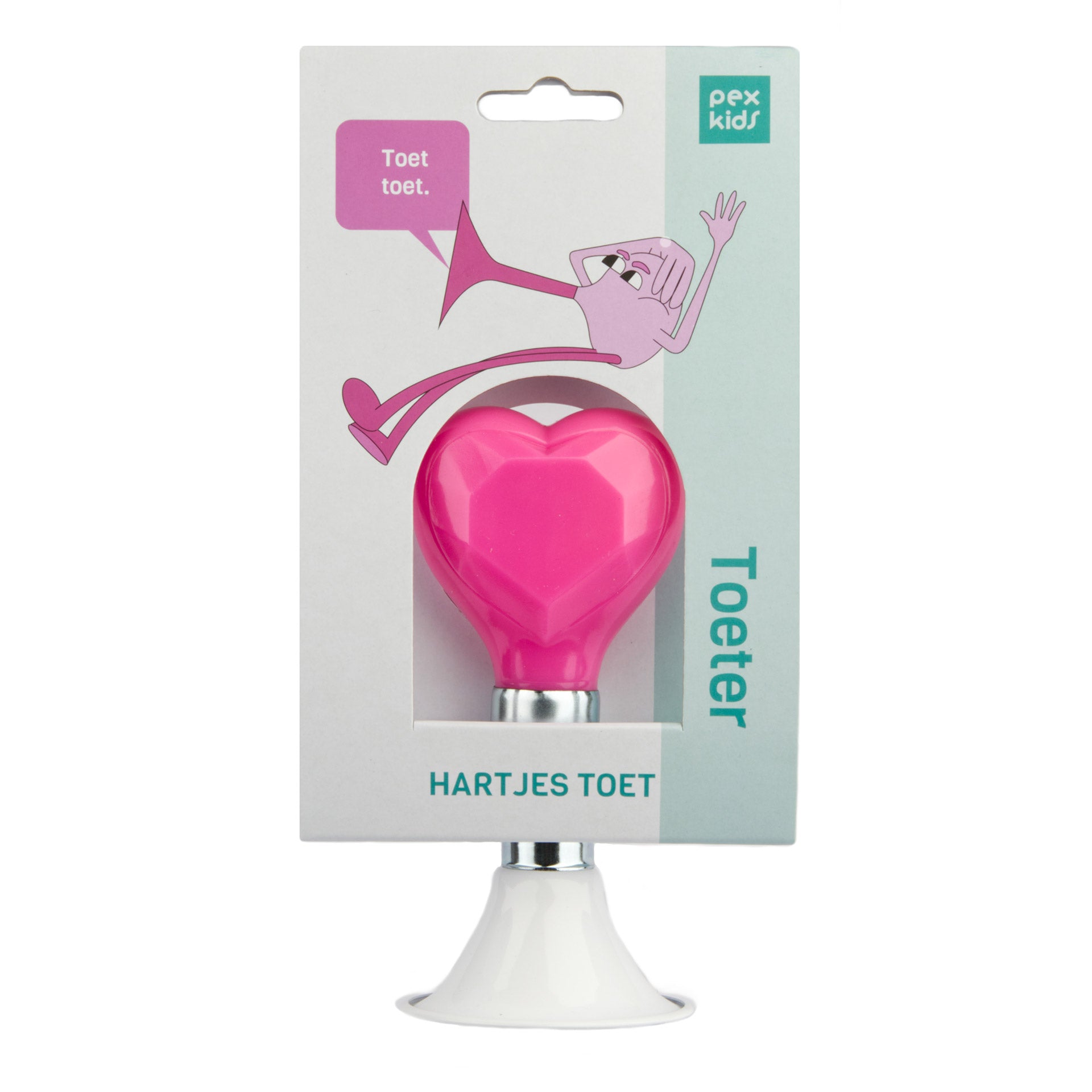 PexKids fietstoeter recht Hartjes Toet met roze bol