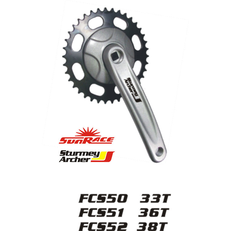 Sturmey Archer crankstel  zilver 33T 170mm FCS603 (SA)
