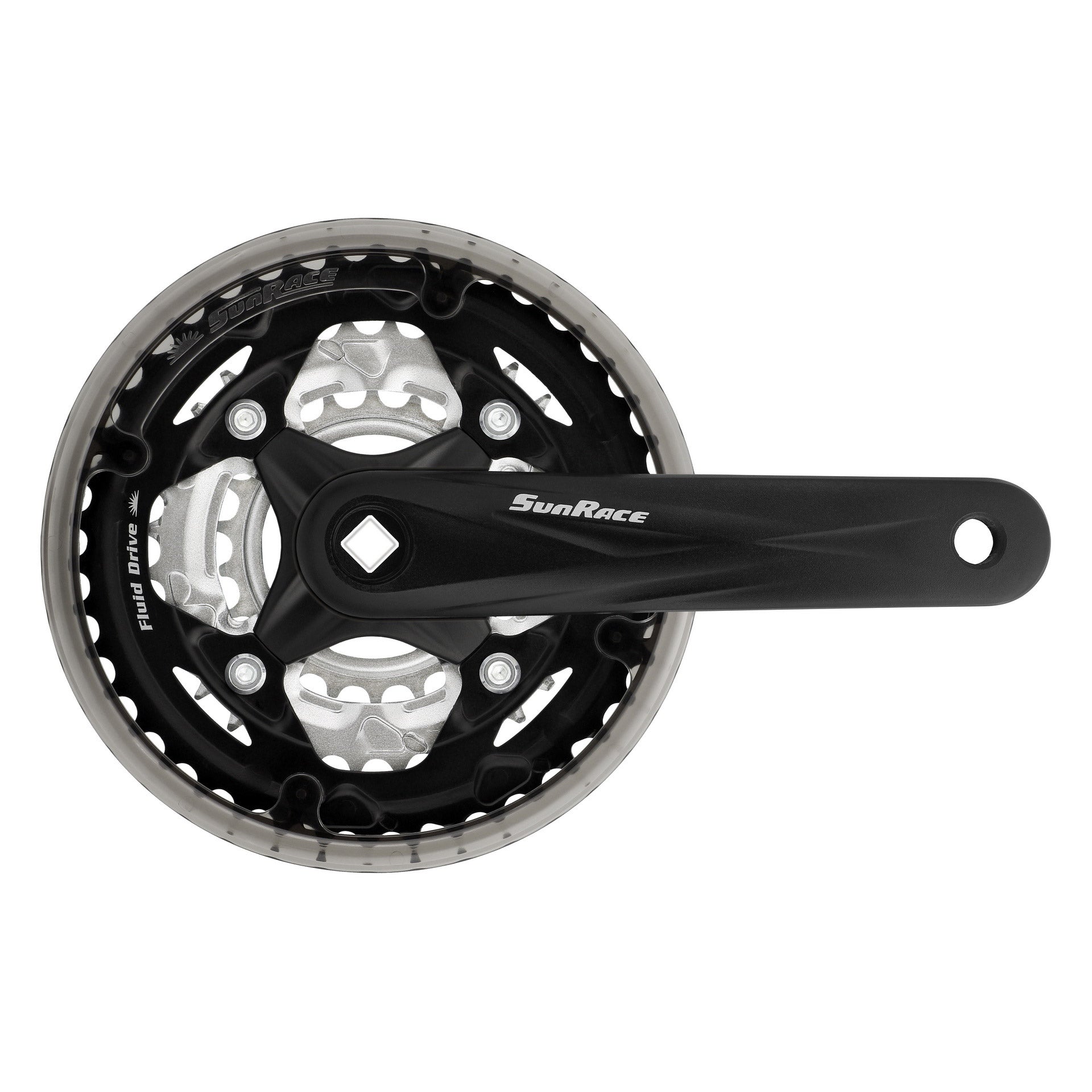 SunRace crankstel FCM600 -3mm 22-32-42 170mm m/CG zw/zilv