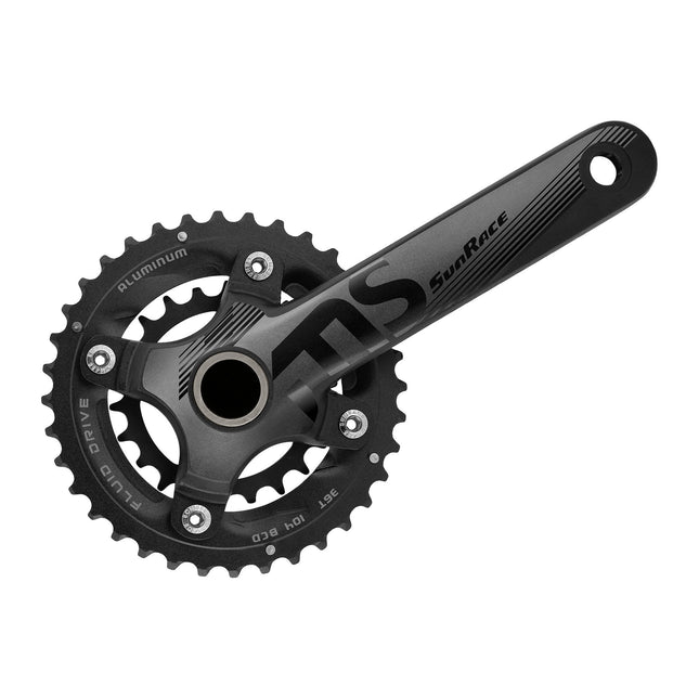 SunRace crankstel FCMS66 22-36 175mm m/BB-set zwart