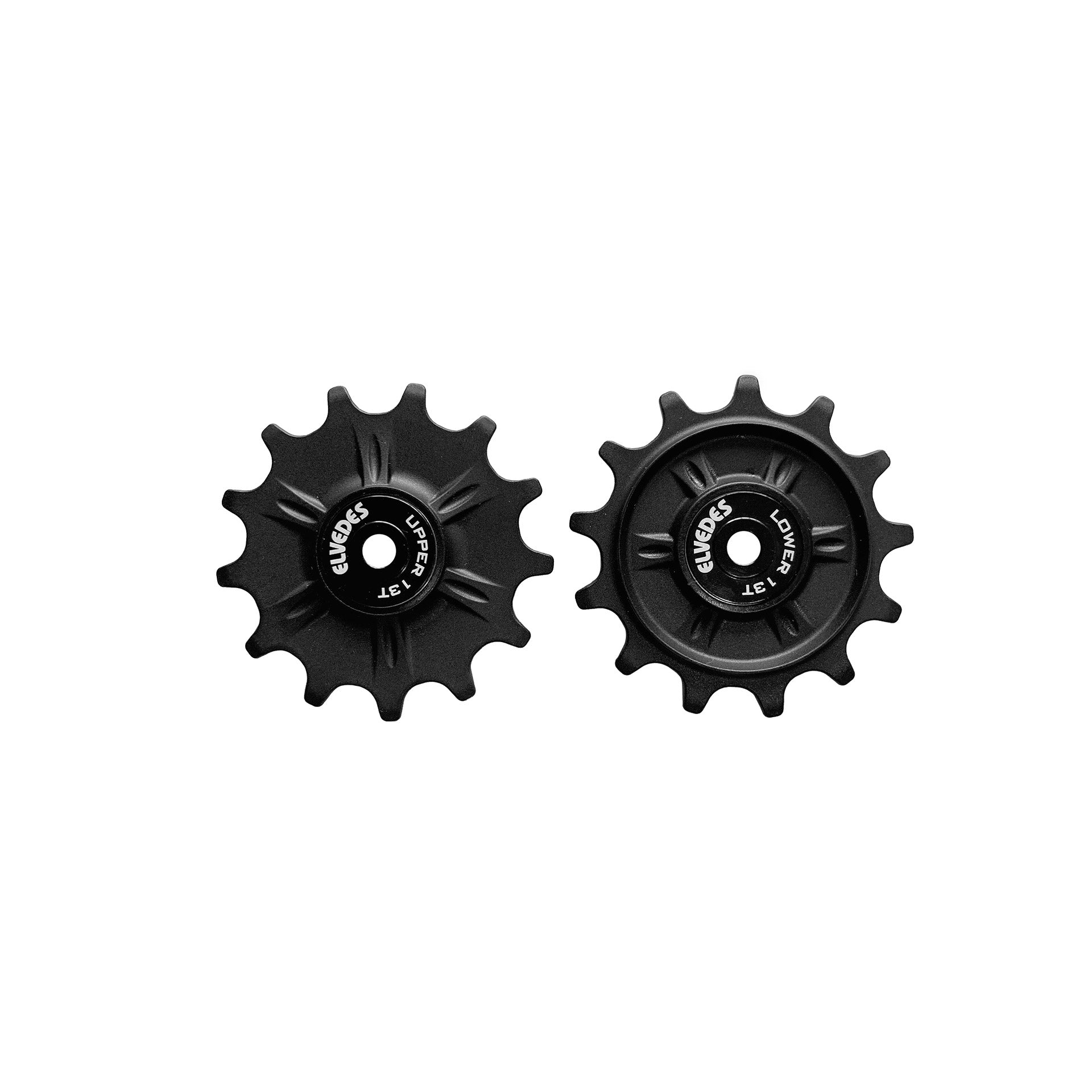 Elvedes set derailleurwieltjes 2x13T 12V afgedicht zwart