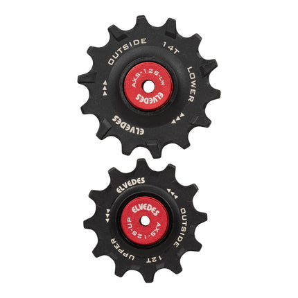Elvedes set of derailleur wheels 12T + 14T ceramic
