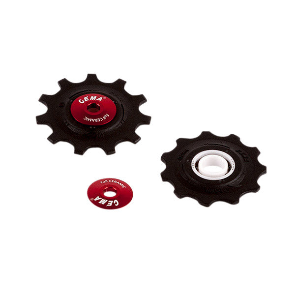 CEMA derailleurwieltjes full keramisch 9/10/11V PVC zwart