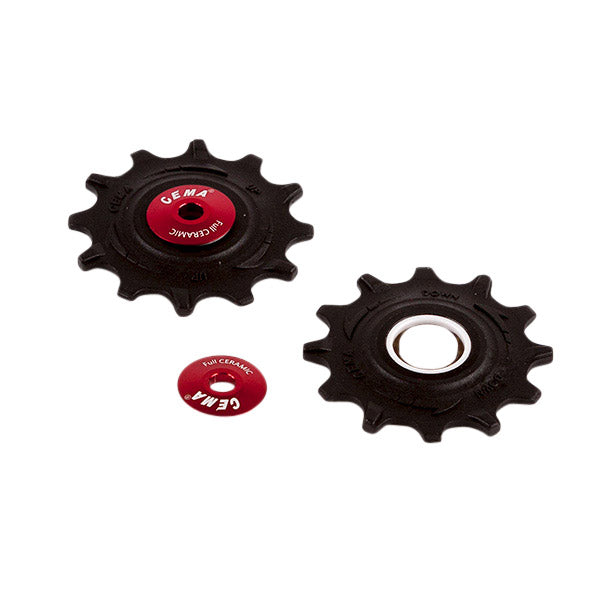 CEMA derailleurwieltjes full keram. SRAM 10/11v PVC zwart