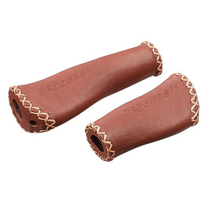 Ergotec Monaco 135/92 handle set, chocolate brown leather