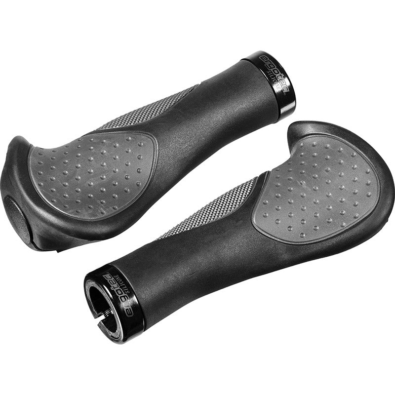 Ergotec handvatset Frisco 2  140/95mm siliconen zwart/gr