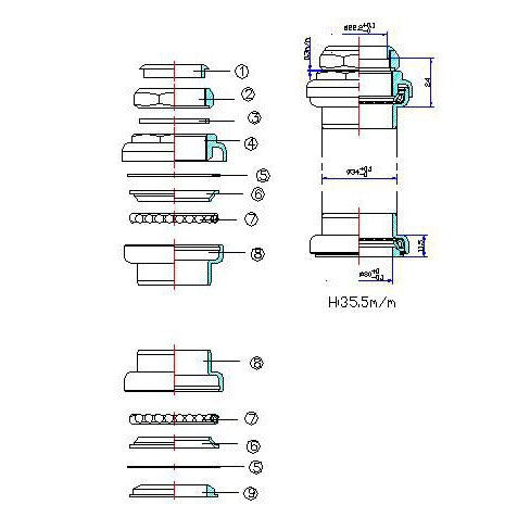 Gazelle Balhoofdstel tot 2003 zwart verloop 1-1/8">1" draad