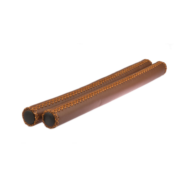 Poignée de guidon de vélo pour guidon papillon 400mm cuir marron