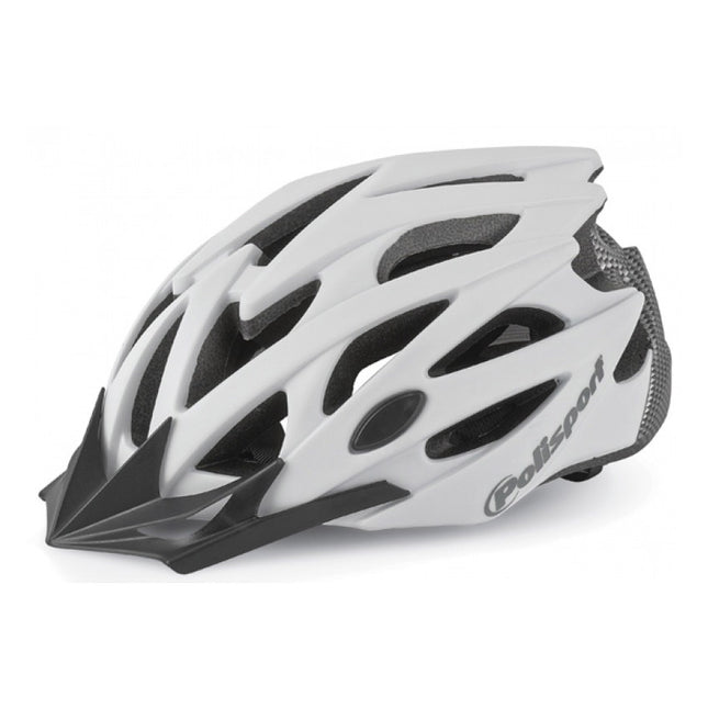 Polisport helm Twig mat wit /carbon L 58-61cm easy-lock