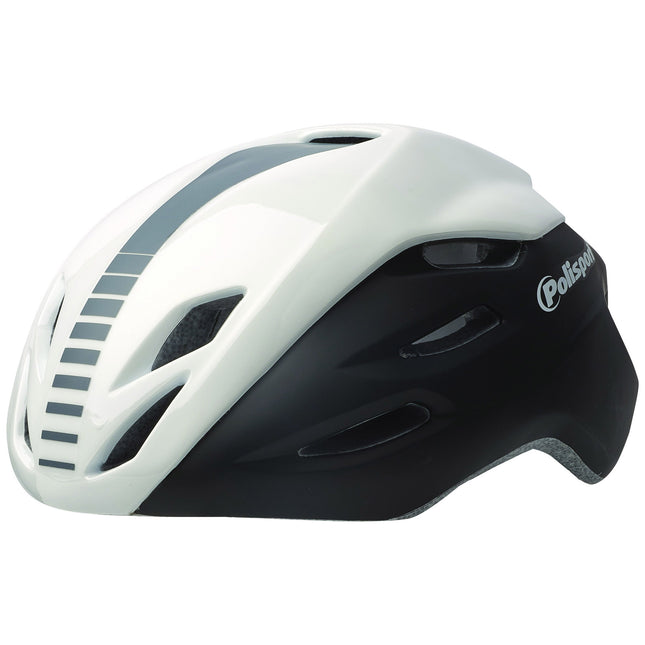 Polisport helm Aero Road mat wit/glans wit/grijs L 58-61cm