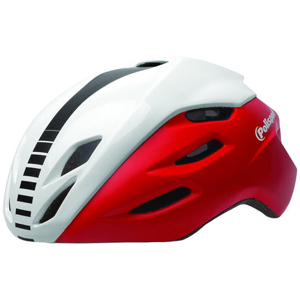 Polisport helm Aero Road mat rood/glans wit/zwart L 58-61cm