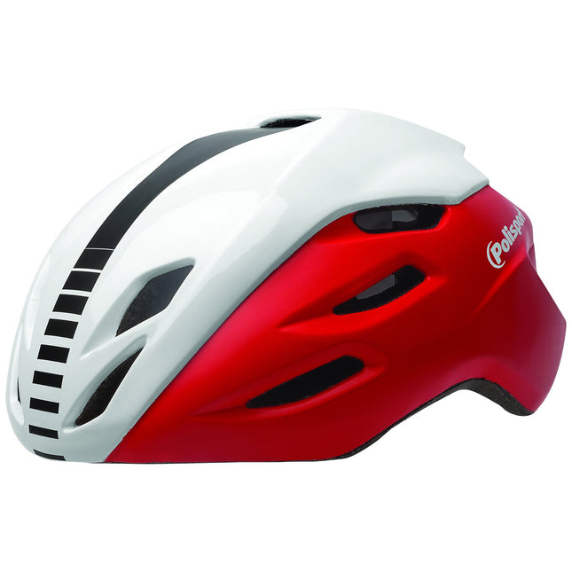 Polisport helm Aero Road mat rood/glans wit/zwart L 58-61cm