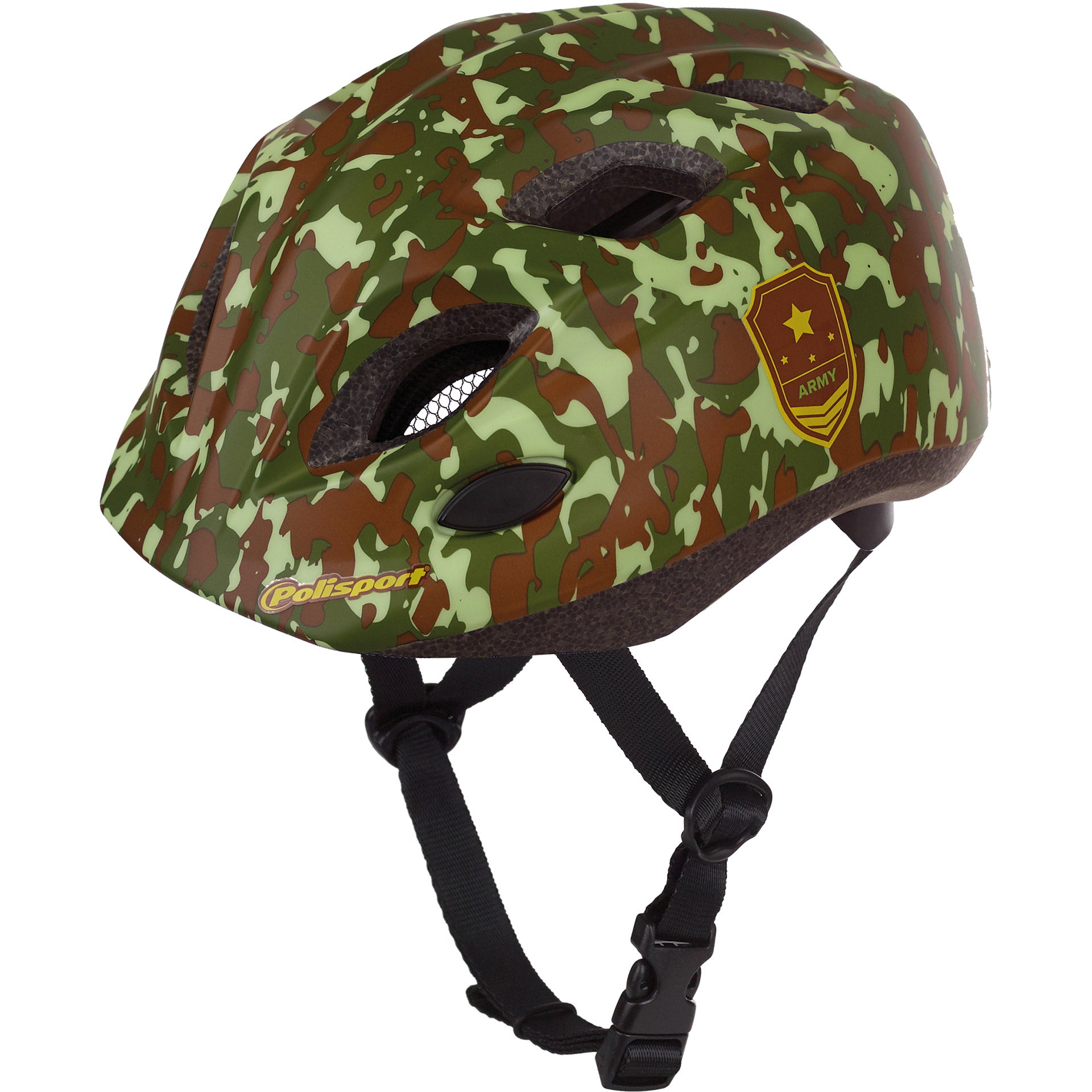 Polisport helm met LED Junior Army S 52-56cm