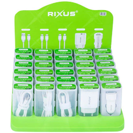 Rixus baliedisplay RXDS01 kabels en laders gevuld