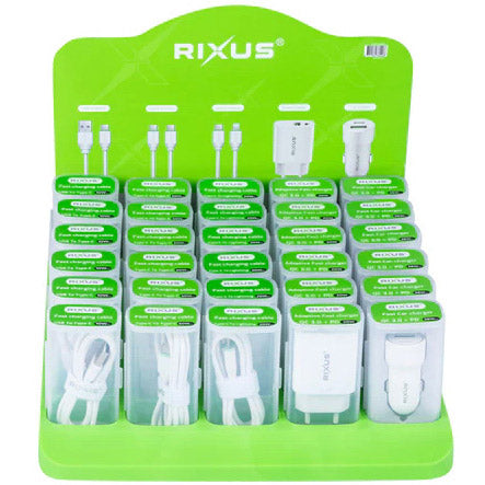 Rixus baliedisplay RXDS01 kabels en laders gevuld