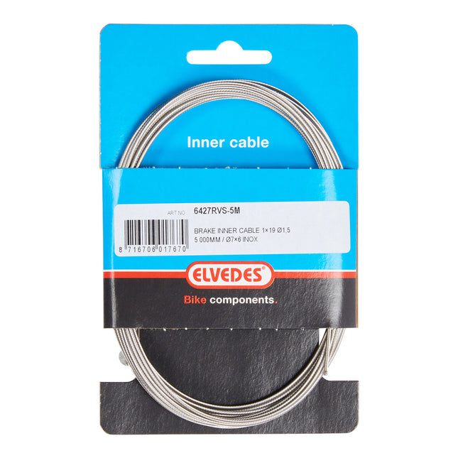Elvedes rem binnenkabel 5000mm RVS T-nippel
