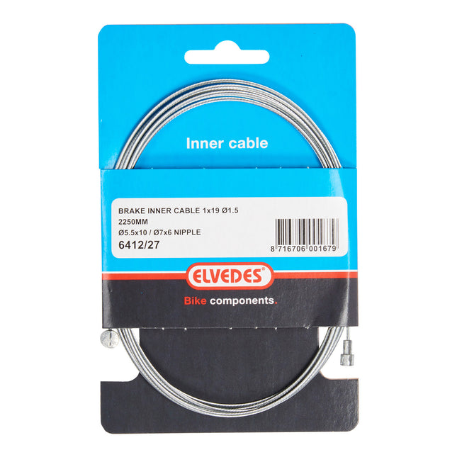 Elvedes rem binnenkabel 2250mm verzinkt V-T nippel