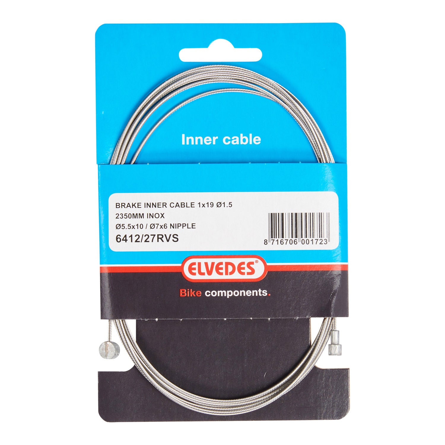 Elvedes rem binnenkabel 2350mm RVS V&T-nippel