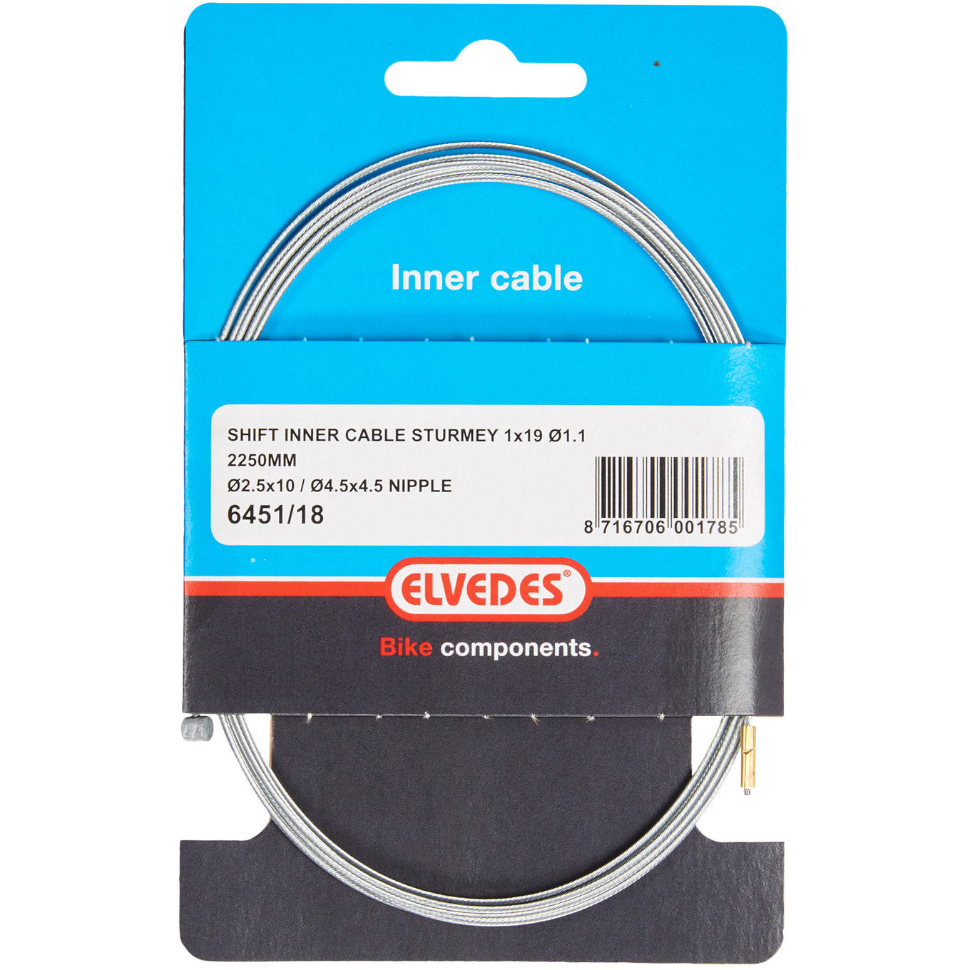 Elvedes schakel binnenk 2250mm verzinkt N+T nippel 6451/18