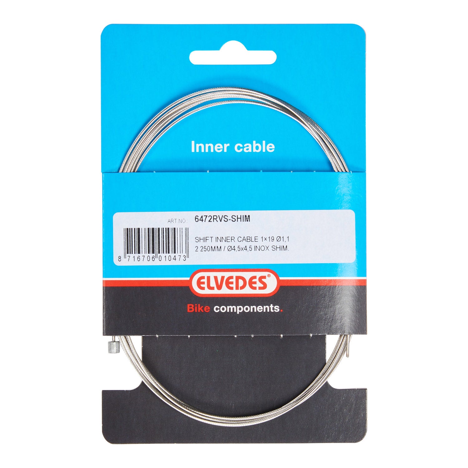 Elvedes schakel binnenk 2250mm RVS N-nippel 6472RVS-SHIM