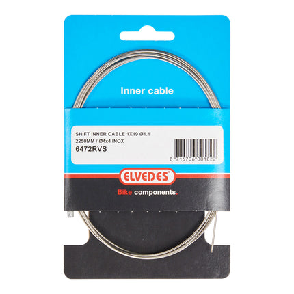 Elvedes schakel binnenkabel ø1.1mm 2250mm N-nippel RVS