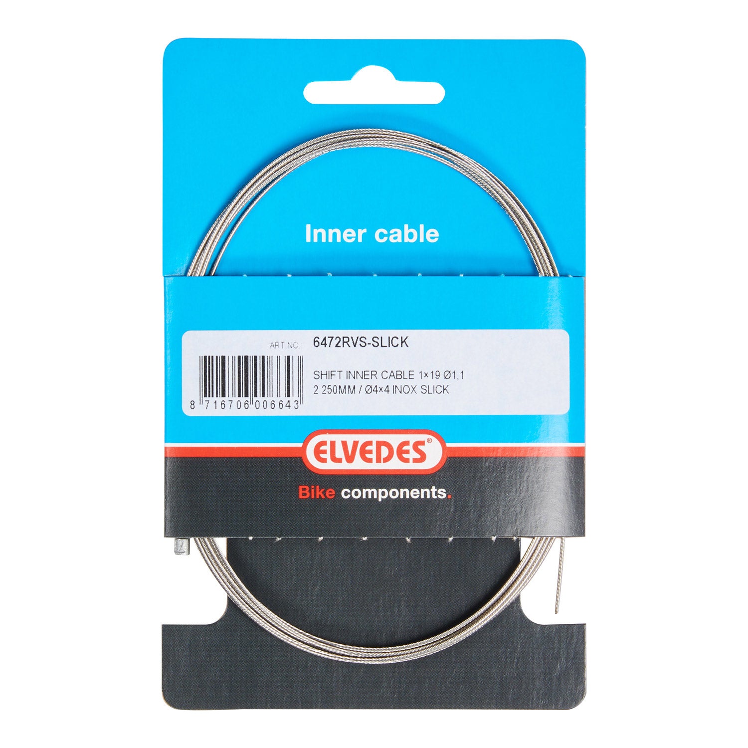 Elvedes schakel binnenk 2250mm RVS N-nippel 6472RVS-SLICK