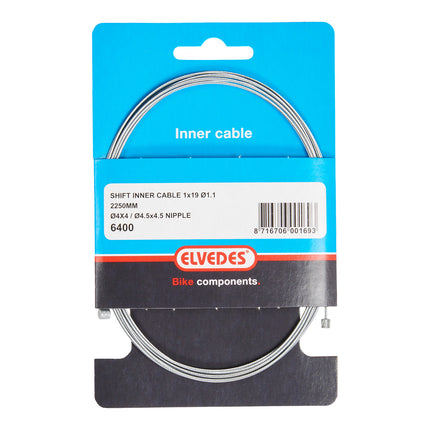Elvedes schakel binnenkabel 2250mm verzinkt N+T nippel
