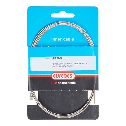 Elvedes rem binnenkabel 2000mm (10) V-nippel RVS 6411RVS/10