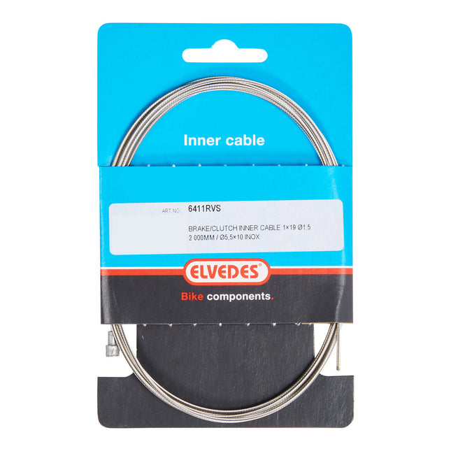 Elvedes rem binnenkabel 2000mm (10) V-nippel RVS 6411RVS/10