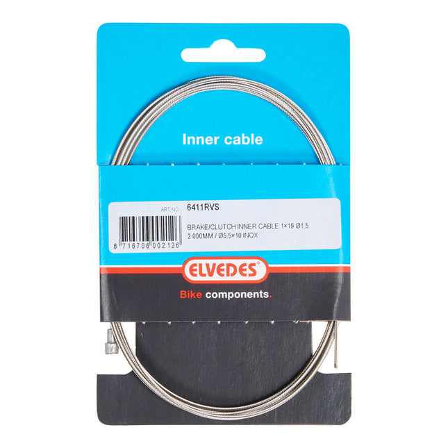 Elvedes rem binnenkabel 2000mm RVS V-nippel 6411RVS